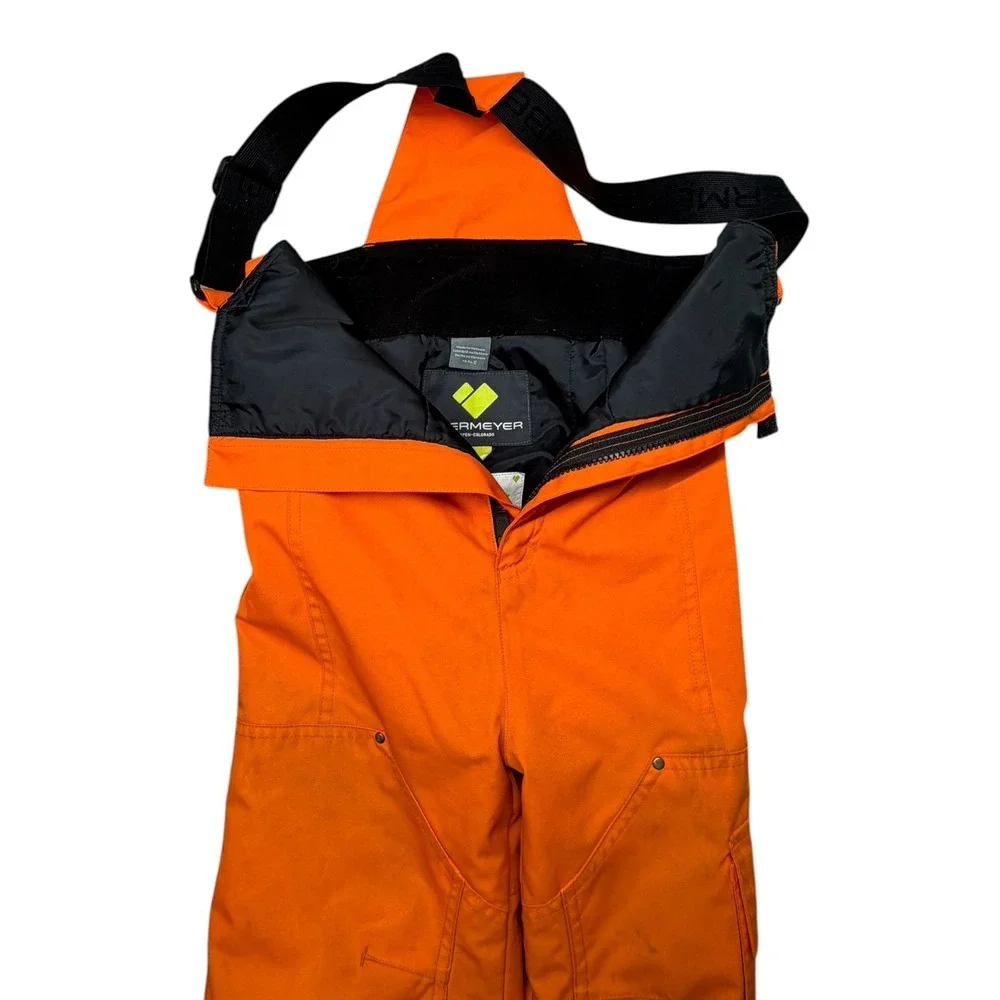 Obermeyer Kids Orange I-Grow Bib Snow Pants Size 7 Adjustable Ski Snowboard Bibs